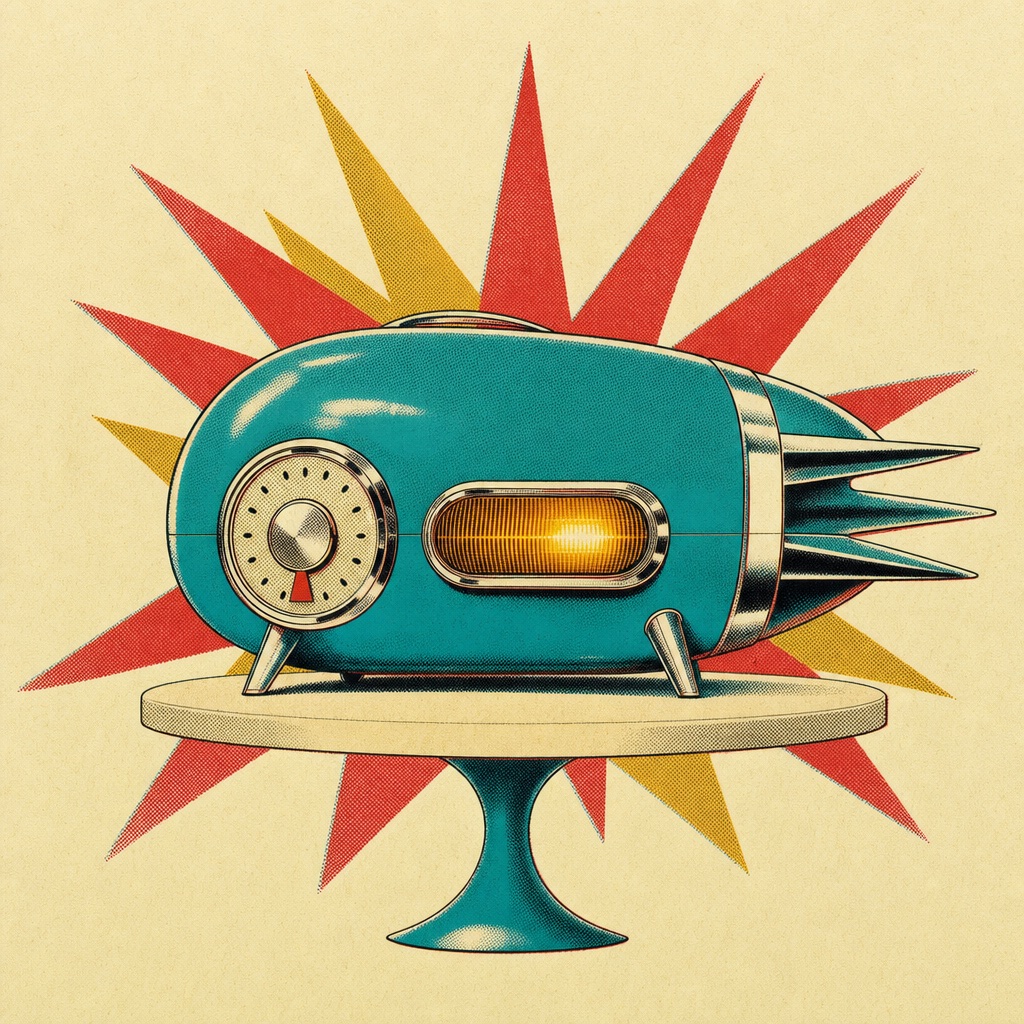 Atomic-age tabletop device